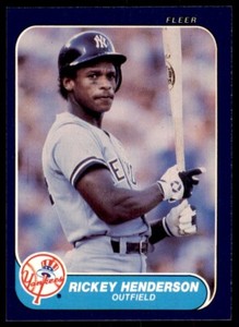 1986 Fleer Rickey Henderson A Baseball Cards #108