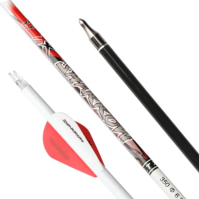 32" Pure Carbon Arrows SP300-800 ID6.2mm Archery Recurve Bow Fields Tips Hunting - Image 1 of 4