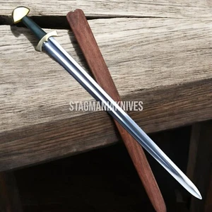 33" Hand Forged High Carbon Steel Medieval Sword With Medieval Scabbard - Picture 1 of 1