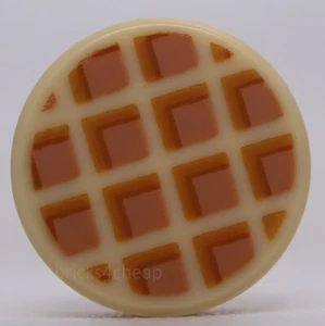 Lego 6x Tan Tile Round 1 x 1 Waffle Nougat Squares Medium Nougat Edge - Picture 1 of 1