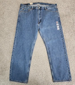 Levi’s 505 Jeans Uomo 42x30 Regolare Gamba Dritta Blu Denim Pantaloni da Lavoro Western - Foto 1 di 11