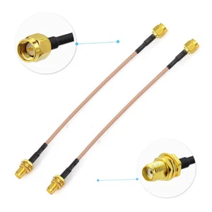 15X SMA żeńska nakrętka przegroda do męskiego SMA RF pigtail kabel RG316 8" do radia WiFi - Zdjęcie 1 z 6