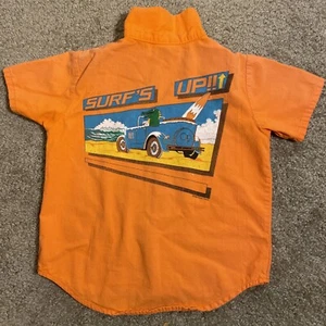 Vintage Ocean Pacific Button Up Youth Shirt Size 6 Orange 1986 - Picture 1 of 10