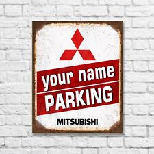 Mitsubishi PARKING tin sign personalized sign eclipse evo mirage galant fto asx