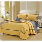 Solid Yellow Gray Grey Hotel 8 Pc Quilt Sheet Set Twin Queen King Bed Coverlet