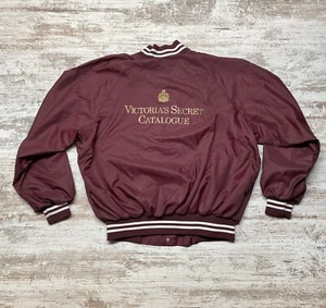Vintage Victorias Secret Varsity Jacket Adult XL Red Snap Up Catalogue USA 80s - Picture 1 of 11