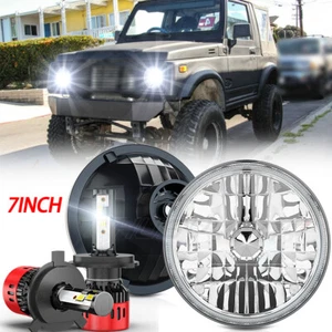 2pc Fits Suzuki Samurai 1986-1995 7" inch Round Headlights Hi-Lo Beam H4 6000K - Picture 1 of 15