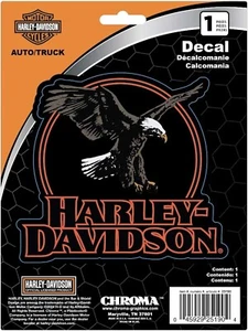Harley-Davidson roja con Landing Eagle en un círculo rojo calcomanía H-D, 4-3/4"x 4-1/2" - Imagen 1 de 1