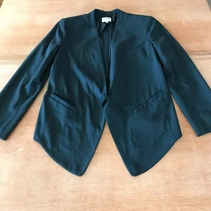 Chaqueta Blazer Armani Collezioni Mujer 10 Negro Bolsillo Mezcla Lana Manga Larga - Imagen 1 de 13