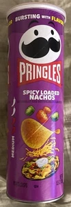 NEU PRINGLES WÜRZIG GELADEN NACHOS GESCHMACK KARTOFFELCHIPS CHIPS 5,5 OZ (158g) DOSE - Bild 1 von 2