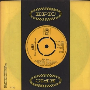 Abba Ring Ring 7" vinyl UK Epic 1973 Second issue 4 prong yellow label design in - Picture 1 of 3