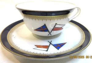 HUTSCHENREUTHER HOHENBERG BAVARIA~C.M.P.~C1900 COMMODORE'S BOAT TEA C & S YACHT - Picture 1 of 14