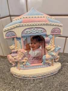 Vintage Karussell Pferd Teddybär Fotorahmen 5x7" Photo Malden Design 1991 - Bild 1 von 6