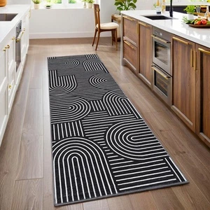 Modern Rug 2x6 Runners for Hallways, Abstract Kitchen Runner Rugs Non Slip Ba... - Picture 1 of 8
