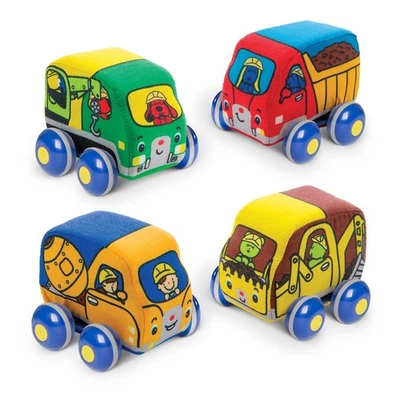 Набор из 4 мягких детских игрушек Melissa & Doug Pull-Back Construction Vehicles - Изображение 1 из 4
