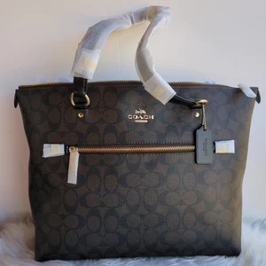 Coach GaleryTote Signature/Bag Brown color, Large - Picture 1 of 12