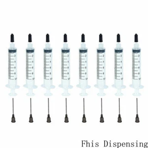 10ml Syringes 16G Tips and Caps Dispense Adhesive Glues Pack of 10 - Picture 1 of 6