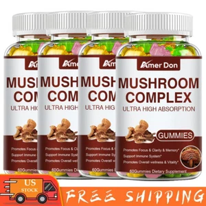 Organic Lions Mane Mushroom Capsules Nootropic Brain Memory Focus Immune Support - Picture 1 of 11