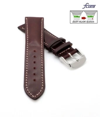 Fluco Easy-Klick Uhrenband Shell Cordovan Modell Galopper-Chrono mocca-WN 20 mm - Bild 1 von 4
