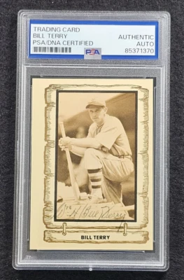 1980 BILL TERRY Signed Cramer Baseball Card-HOF-NEW YORK GIANTS-PSA - Image 1 of 4