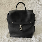 Rebecca Minkoff Jody Black Leather Convertible Backpack with Silver Hardware