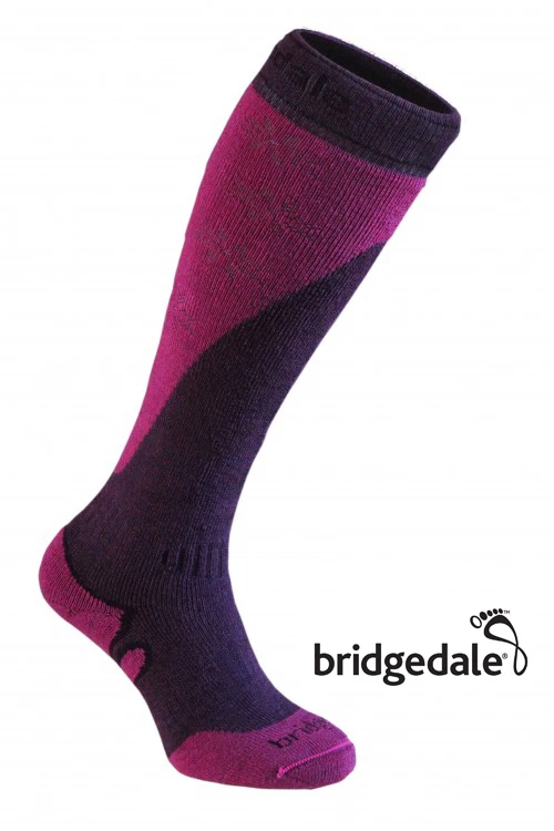 Bridgedale Merino Fusion Esqui Montanha Feminino Longo meias Em ameixa/Berry - Imagem 1 de 1