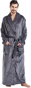 Mens Robes Big and Tall Full Length Plush Fleece Long Robe for Men Bathrobe Shaw - Picture 1 of 7