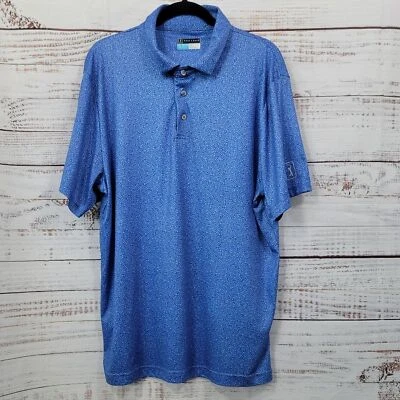 Polo de golf PGA Tour azul real y blanco lunares manga corta talla XL Foto 1 de 4