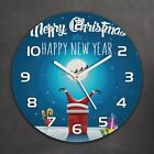 Glass Round Wall Clock Bedroom fi 30 Christmas Santa Claus Stuck In Chimney Gift