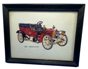 Stampa vintage 1908 BRIXTA-ZUST incorniciata 6 1/2" x 8 1/2" rossa con interno nero - Foto 1 di 3