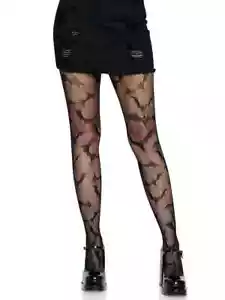 Leg Avenue Women's Bat Net Tights Black ONE SIZE (90-165LBS) - #9725 - NEW - Picture 1 of 10