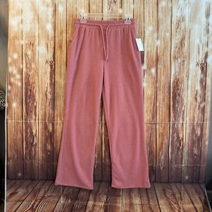 Vibe Sportswear Soft Waffle Pull On Drawstring Pink Pants Size Large - Picture 1 of 11