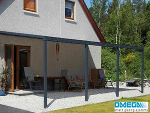 Aluminium Canopy Carport Patio Cover / Projection 1.5m - 3m / Anthracite Grey - Picture 1 of 8