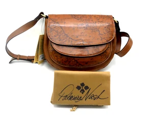 Patricia Nash Ryton Shoulder Crossbody Saddle Bag Purse Map Riot Rust Brown - Picture 1 of 14