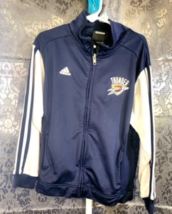 Adidas-unisex youth blue NBA OKC Thuner full-zip sweatshirt size S(6/7) - Picture 1 of 7