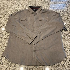 Burnside Shirt Long Sleeve Gray Pockets Men's Sz XXL NEW Cotton Polyester Blend - Picture 1 of 8