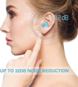 Reusable Silicone Earplugs for Noise Reduction - 12 Pack for Sleep & Travel - Picture 1 of 7