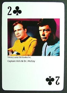 1 x playing card single swap 2009 Star Trek Captain Kirk & Dr McCoy 2 of Clubs