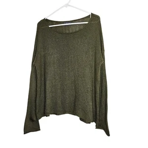 Maglione maglia navi legno verde oliva oversize pullover accogliente S/M lana mohair - Foto 1 di 10
