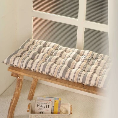 Custom Bench Striped Cushion Indoor, Floor Cushion, Window Seat Cushion Seat Pad - Image 1 of 4