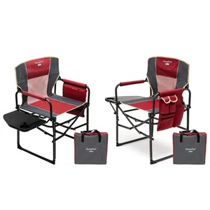 Oversized Camping Directors Chair 2 Pack, Portable Folding Lawn Chairs for Ad... - Picture 1 of 8