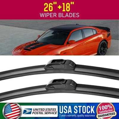 Durable Windshield Wiper Blades 26" &18" U/J-HOOK Set For Ford Transit Connect - Изображение 1 из 4