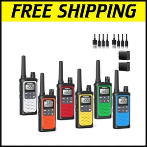 Rechargeable 5-Mile Walkie Talkies - 6 Pack with NOAA Weather Alerts - Picture 1 of 9