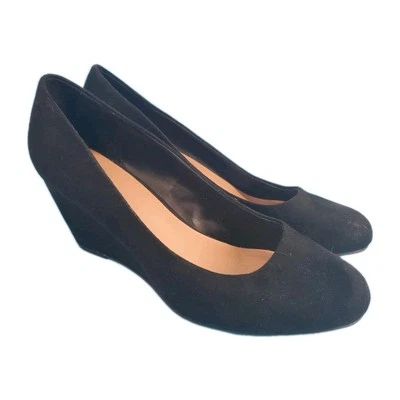 Womens Slip On Wedge Shoe Sz 9 Vegan Call It Spring Black Business Round Toe - Image 1 of 4