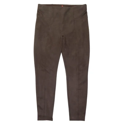 Spanx 人造麂皮绒弹力打底裤棕褐色女式 2X 码高腰 — 第 1/4 张图片