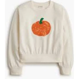 Crewcuts J Crew cremefarben Kürbis Pailletten Langarm Sweatshirt Größe M 8-9 neu mit Etikett $ 70 - Bild 1 von 8