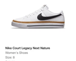 Nike Court Legacy Next Nature Sneakers Donna Bianco/Nero/Ocra Deserto, Taglia 8 - Foto 1 di 5