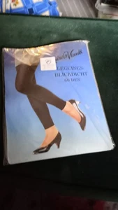 Vintage Nylon Mit Punkten, Schwarz Ohne Fuß, Original Verpackt - Bild 1 von 2