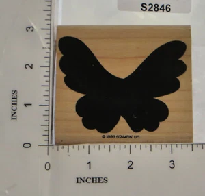 Stampin' Up! 1999 Large Wood Block Rubber Stamp Butterfly Silhouette - Bild 1 von 2