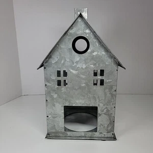 Casa de pueblo Pottery Barn casa de metal galvanizado ancha 6,5x6x12 - Imagen 1 de 7
